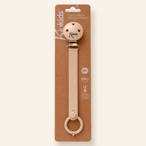 Sujetachupetes de silicona para bebé en color beige – NANNA
