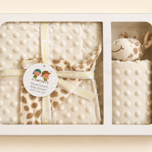 Manta y dou dou para bebé 80×110 cm en color beige con caja regalo – NANNA